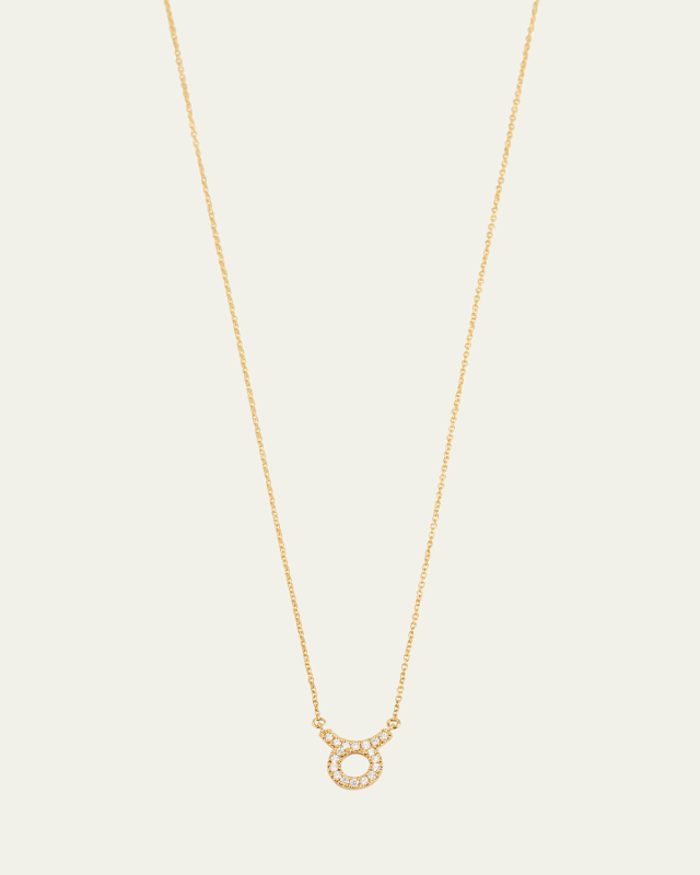 Star Sign Necklace, Taurus, in Yellow Gold and White Diamonds