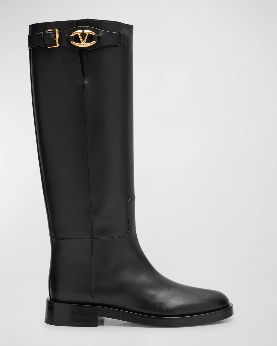 VLogo Bold Edition Leather Knee Boots
