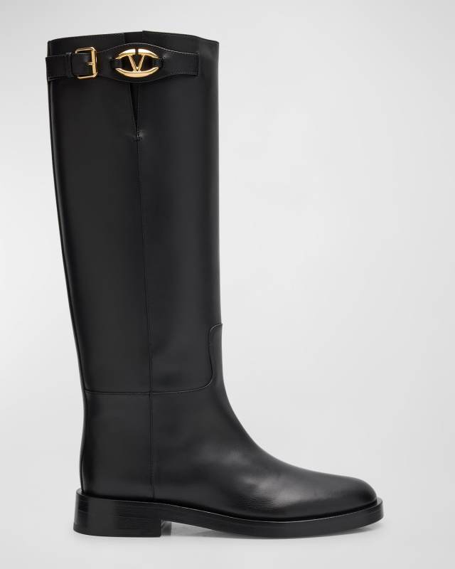 VLogo Bold Edition Leather Knee Boots