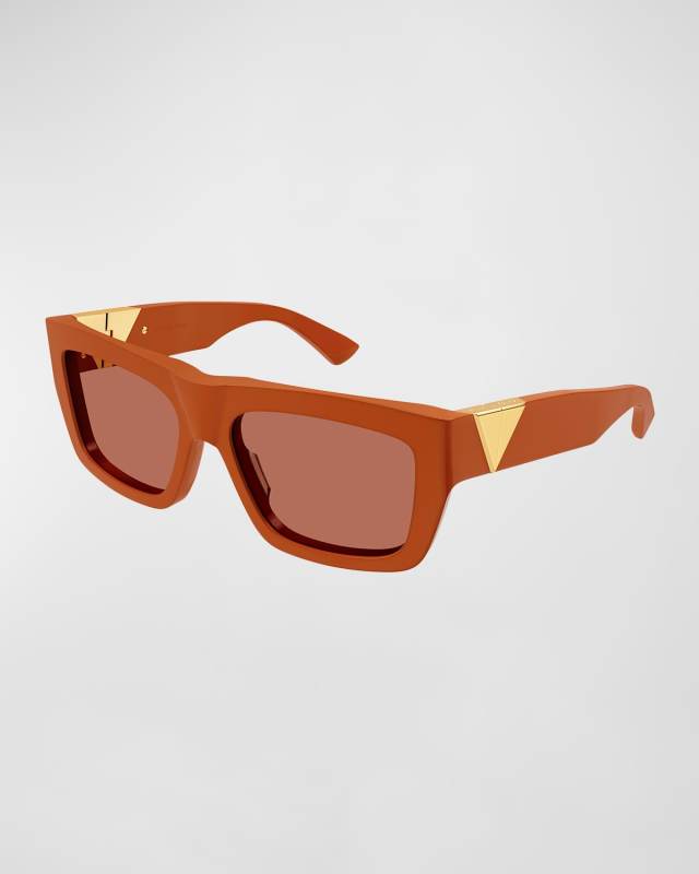 Acetate & Metal Rectangle Sunglasses