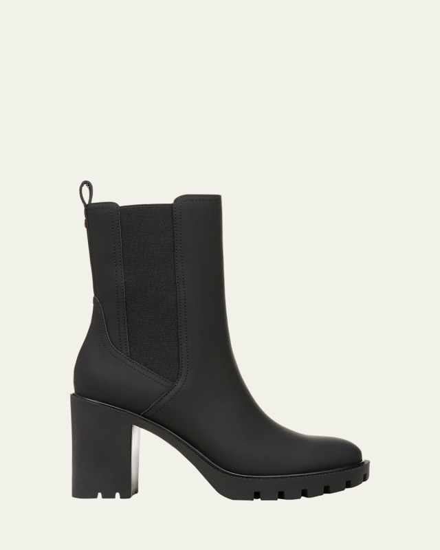 Riley Leather Block-Heel Chelsea Booties