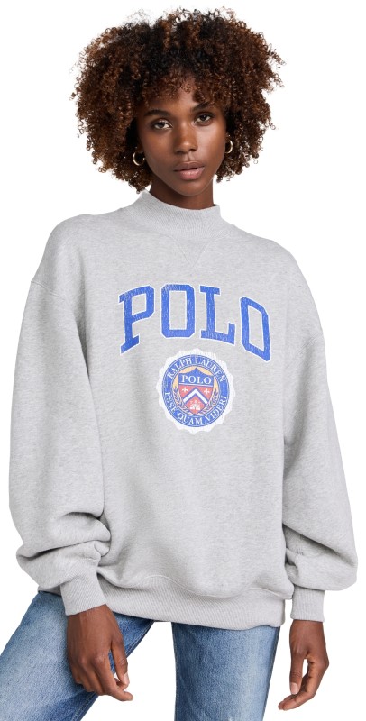 Polo Ralph Lauren Mock Neck Sweatshirt Andover Heather