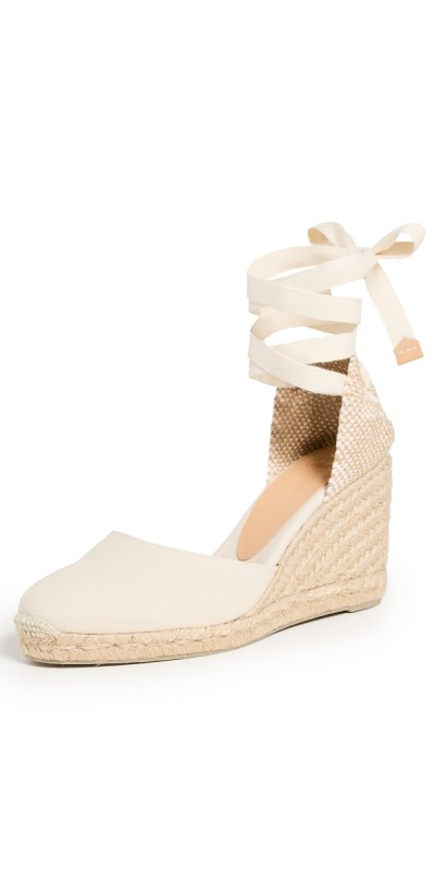 Castañer Carina Wedge Canvas Espadrille White