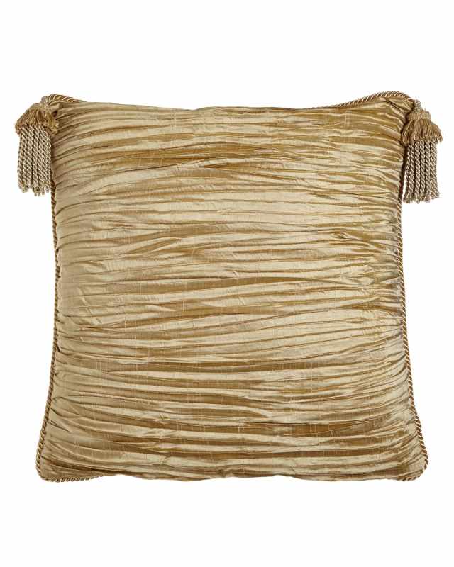 Antoinette Pleated Silk European Sham with Tassels