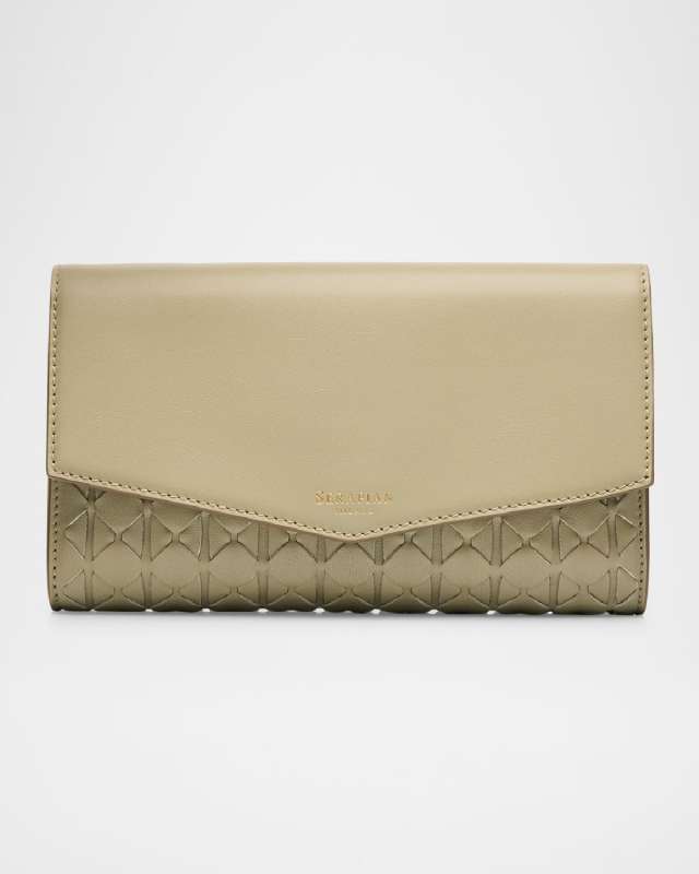 Mosaic Envelope Flap Leather Pochette Bag