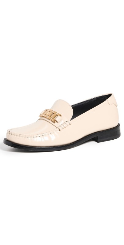 Victoria Beckham Watch Chain Classic Loafers Natural