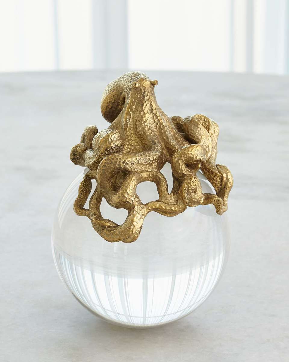 Octopus on Orb Sculpture