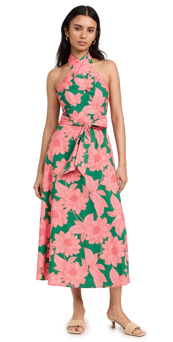 Shoshanna Beekman Dress Peony Pink/Spring Green