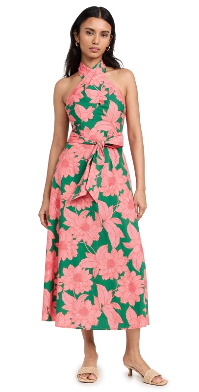Shoshanna Beekman Dress Peony Pink/Spring Green