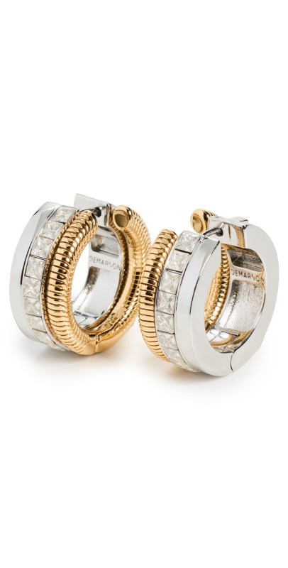 DEMARSON Jara Hoops 12K Shiny Gold/Ir/Crystal