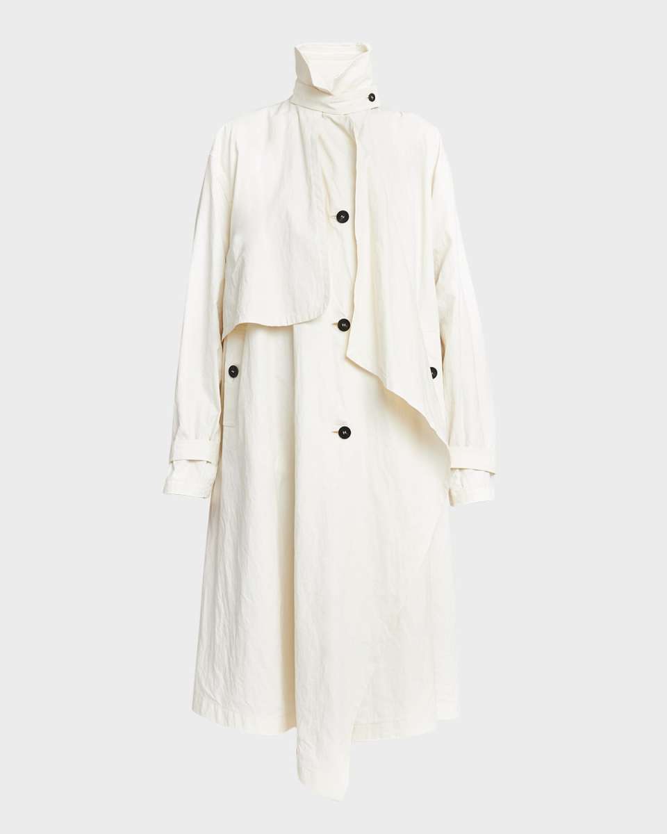 Coated Linen Oversized Trench Coat