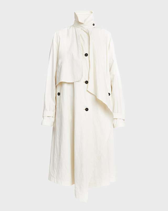 Coated Linen Oversized Trench Coat