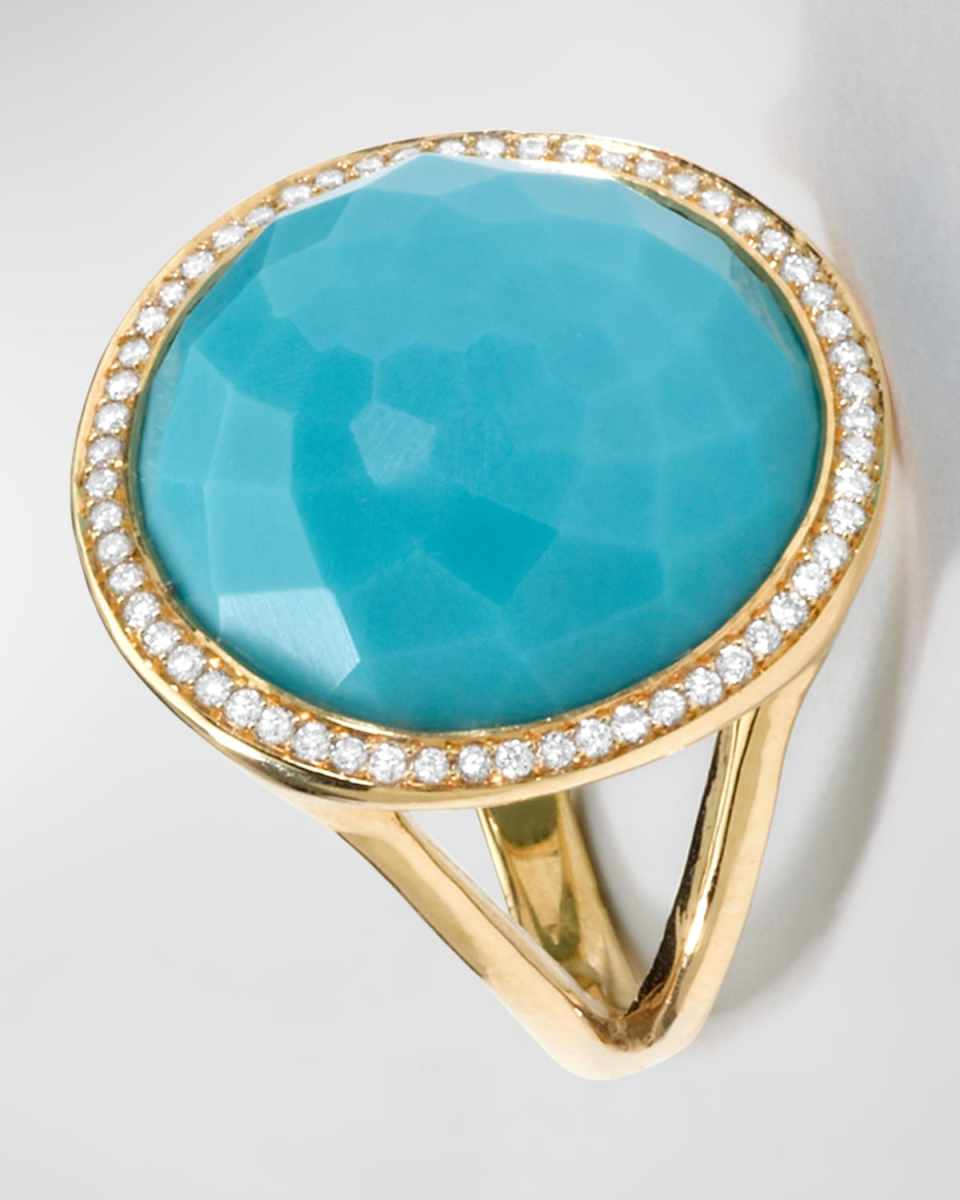 Medium Ring in 18K Gold with Diamonds