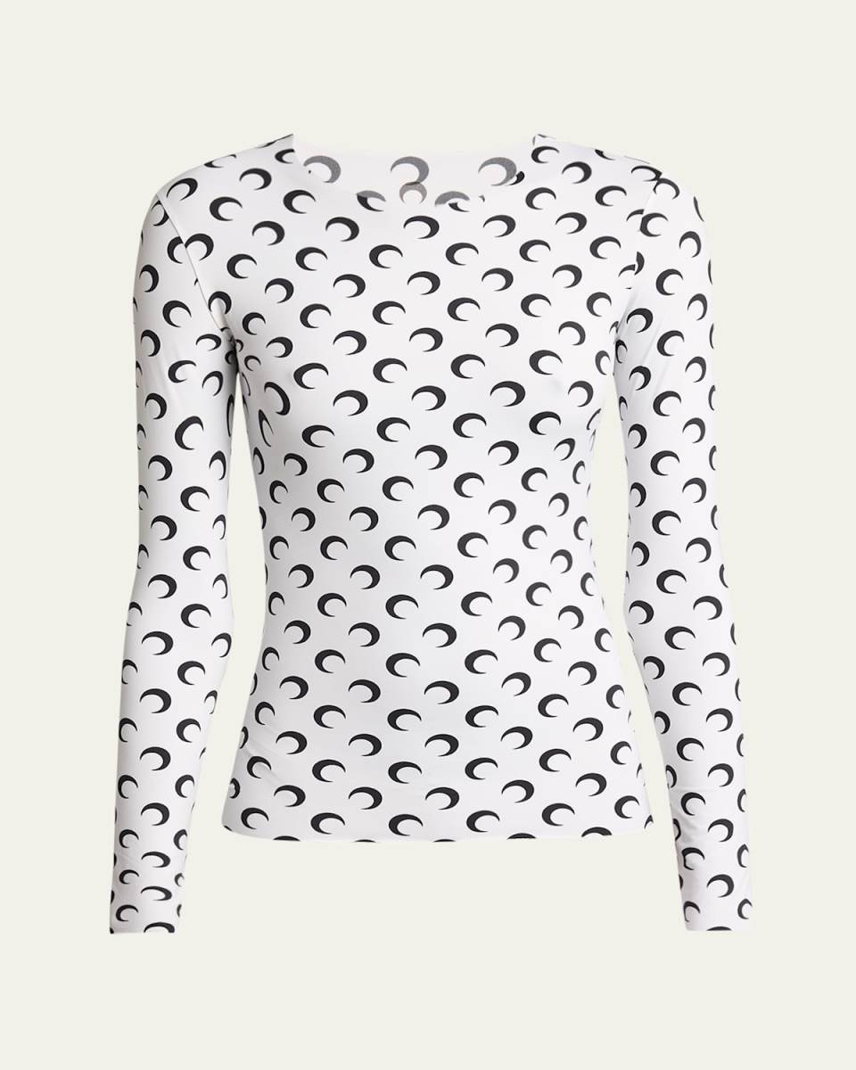Moon-Print Jersey Top