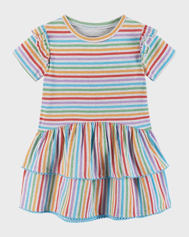 Girl's Graphic Knit Tiered Dress, Size 2-