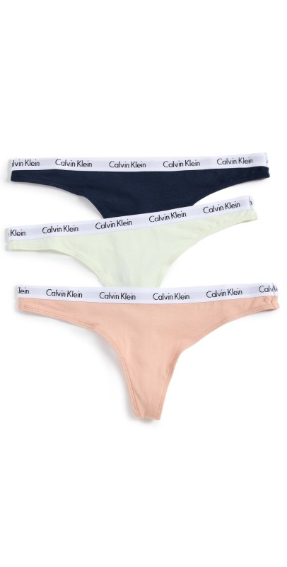 Calvin Klein Underwear Carousel Thong 3 Pack CANARY GREEN/STONE GREY/BLUEBE