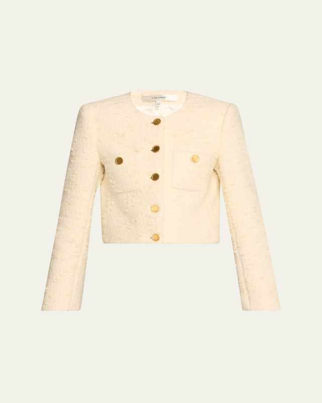 Cropped Button-Front Jacket