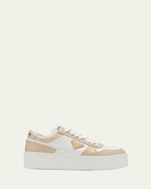 Downtown Bicolor Leather Low-Top Sneakers