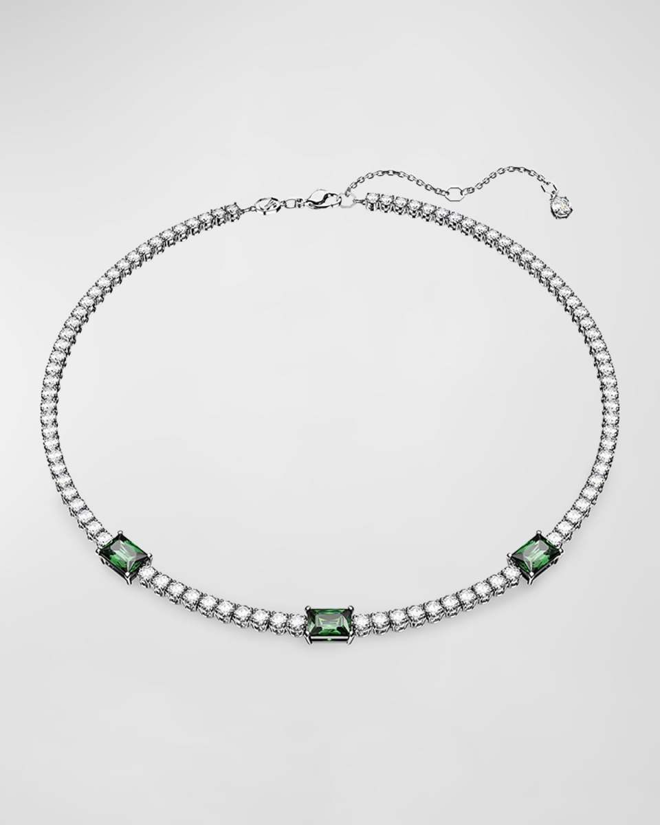 Matrix Rhodium-Plated Crystal Tennis Necklace