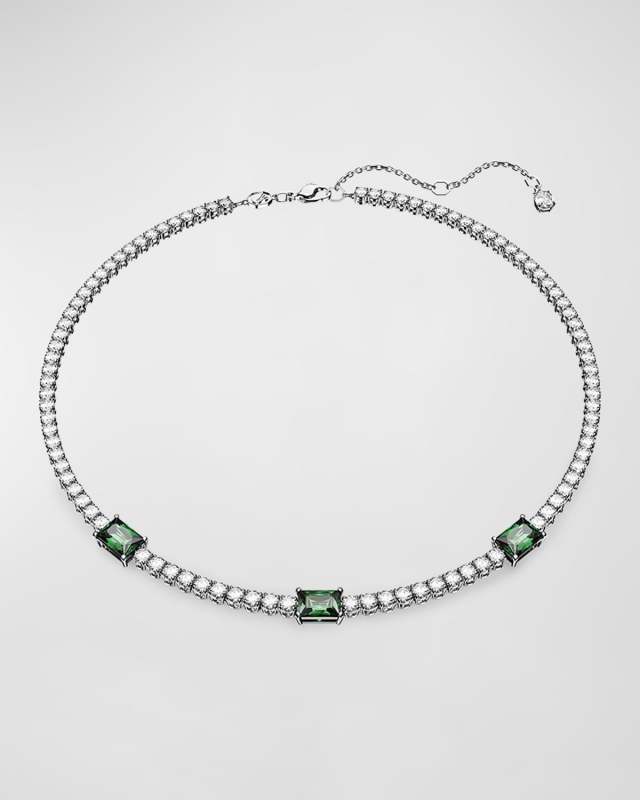 Matrix Rhodium-Plated Crystal Tennis Necklace