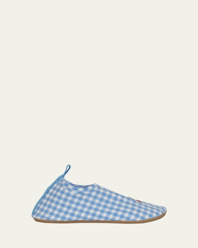 Girl's Soline Check-Print Swim Shoes, Kids