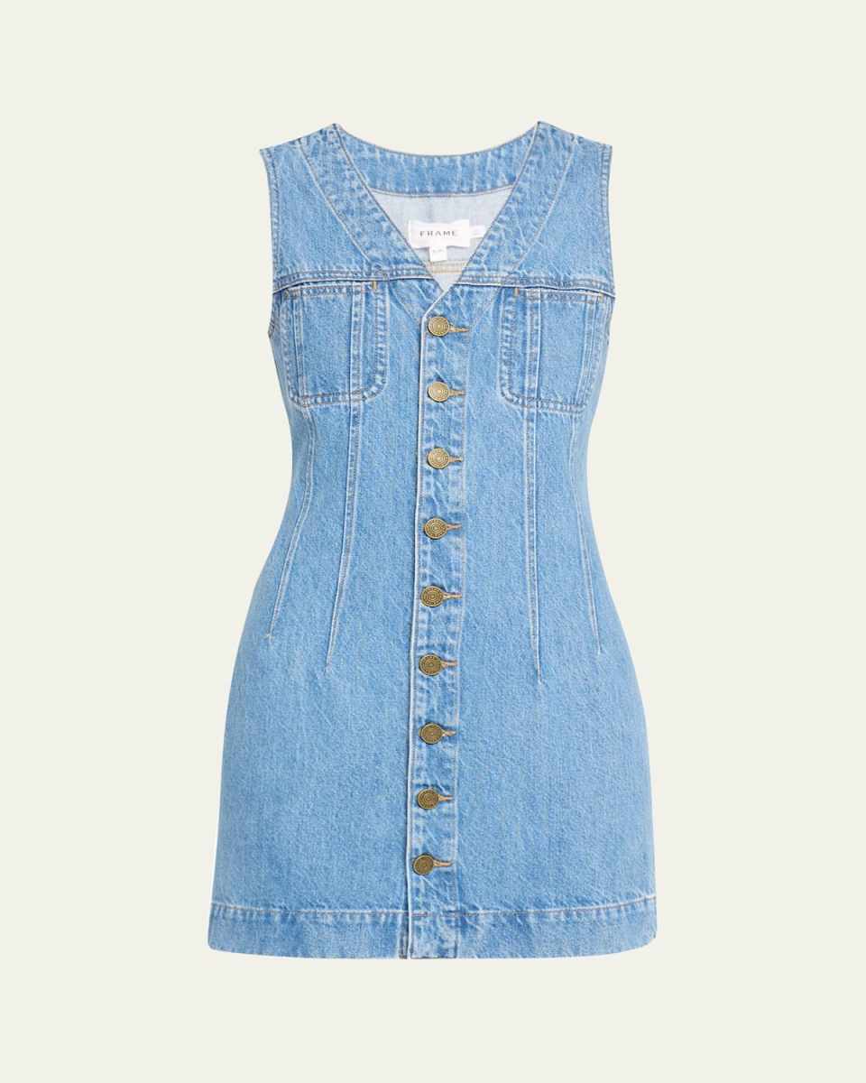 Sleeveless Denim Pocket Mini Dress