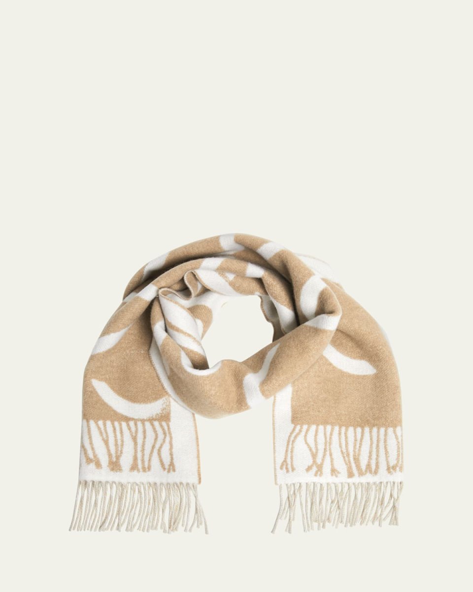 Anagram Scarf Print Wool & Cashmere Scarf