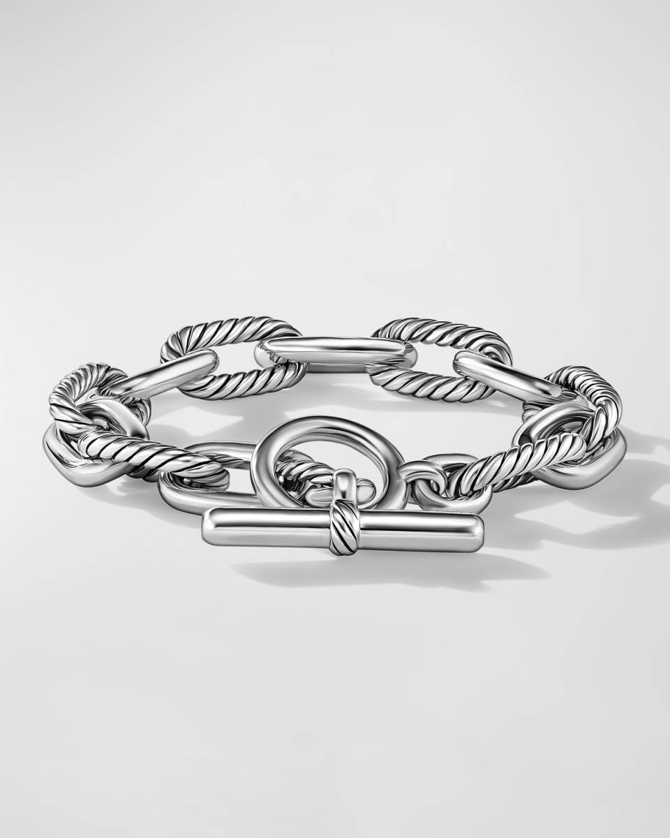 11mm DY Madison Toggle Chain Bracelet in Silver