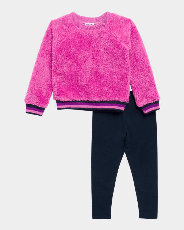 Girl's Fuzzy Sweatshirt & Leggings Set, Size 2-6
