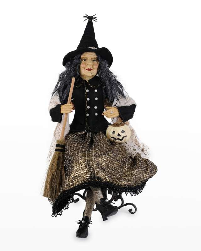 Golden Witch Halloween Decor