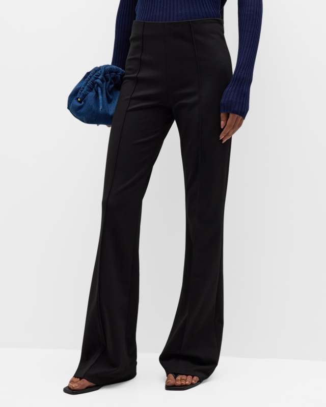 Mid-Rise Ponte Flare Pants