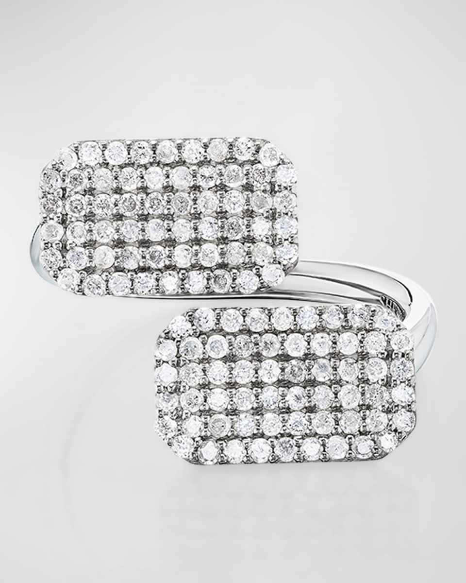 Pave Diamond Bypass Statement Ring, Size 8