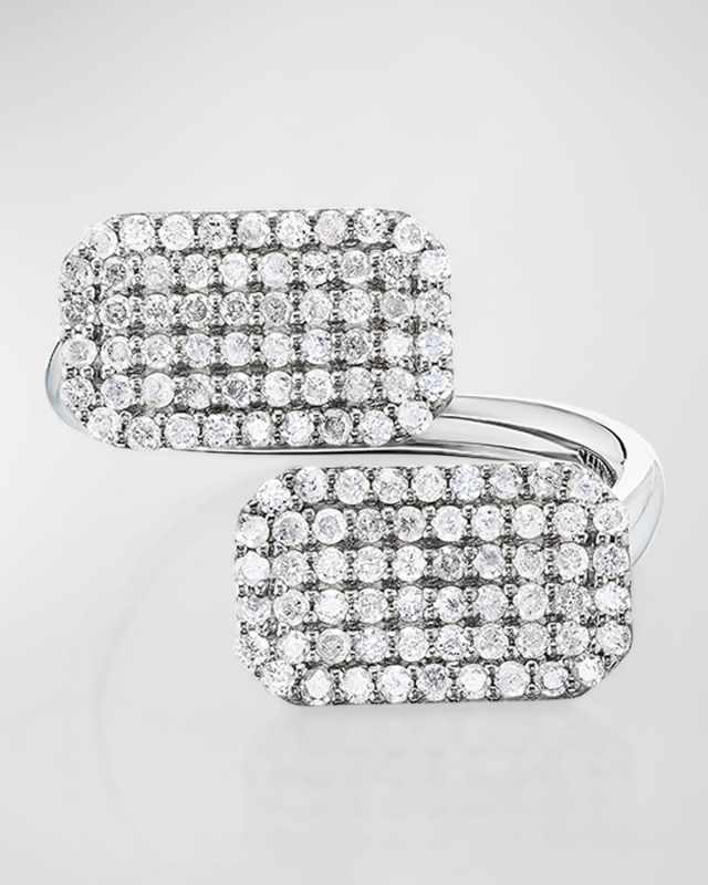 Pave Diamond Bypass Statement Ring, Size 8