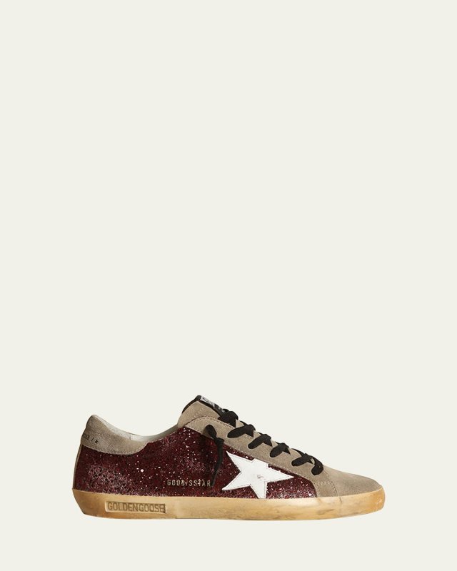 Superstar Leather Glitter Low-Top Sneakers