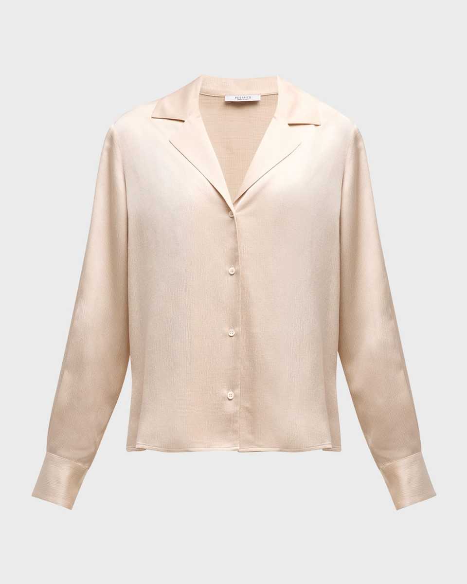 Crinkled Button-Down Shirt