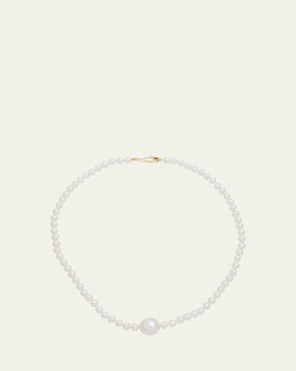 Full Freshwater Pearl Strand Necklace with Large Center