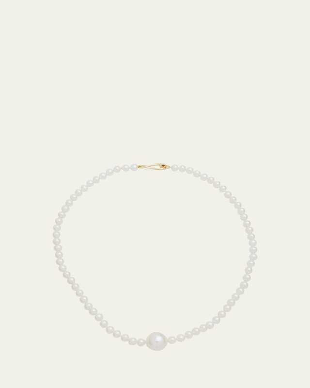 Full Freshwater Pearl Strand Necklace with Large Center