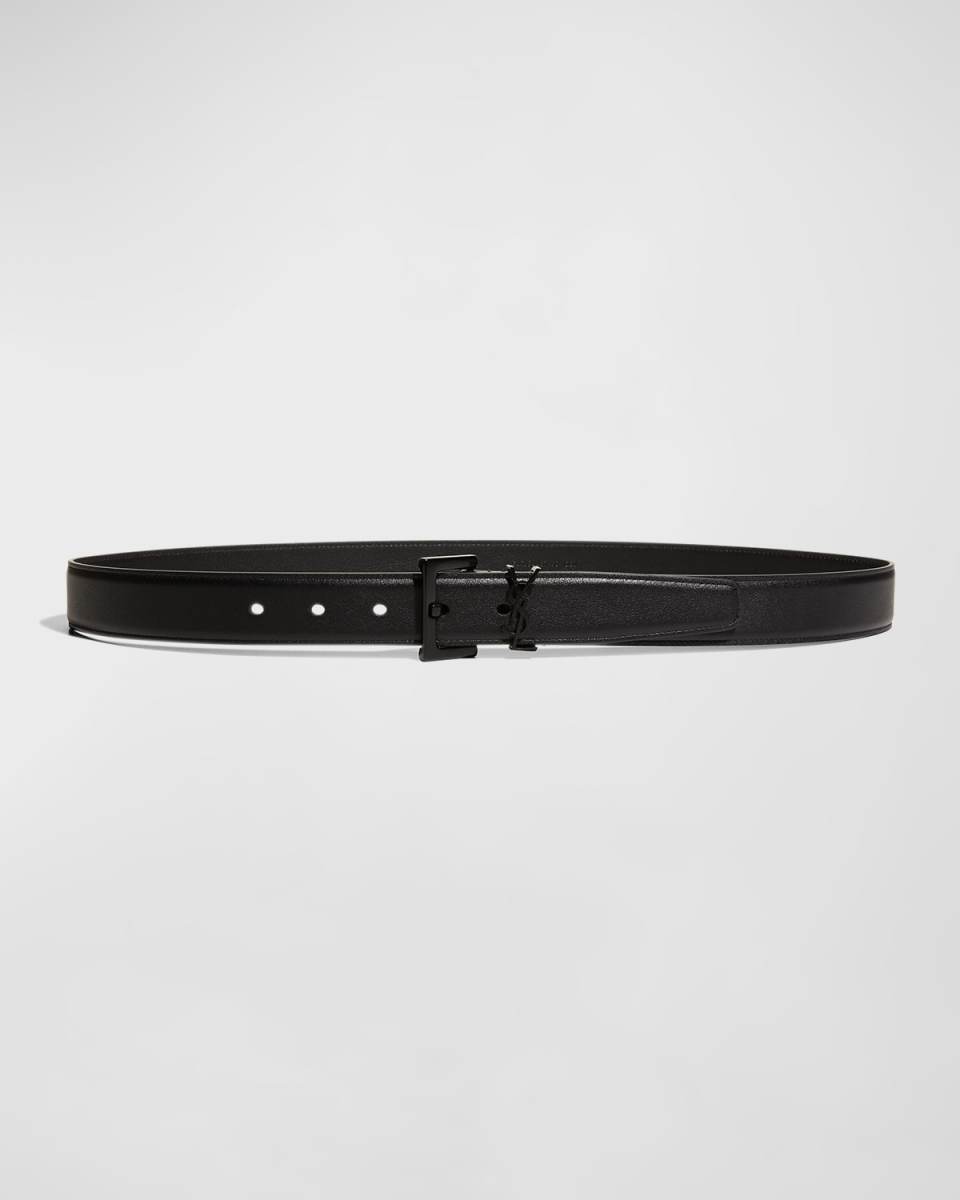 Tonal YSL Calf Leather Belt