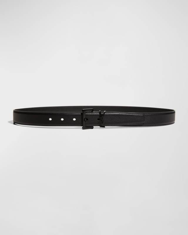 Tonal YSL Calf Leather Belt