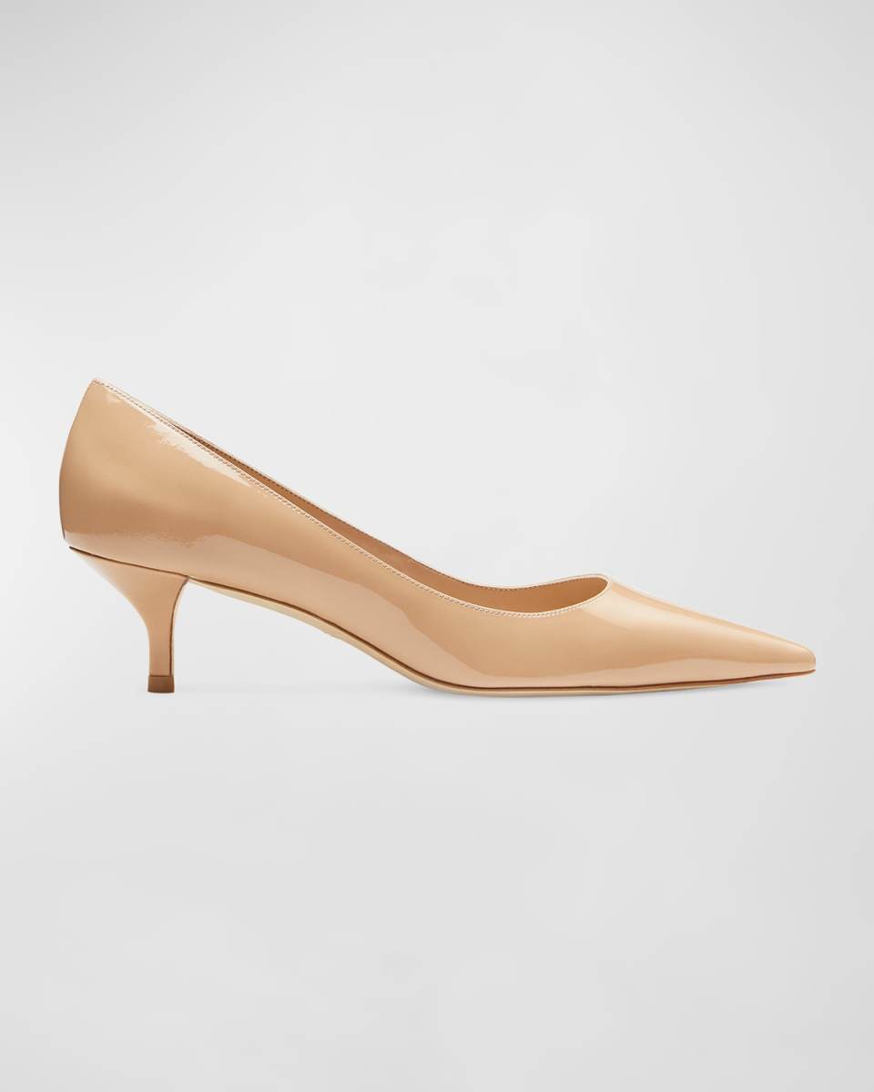 Stuart Patent Kitten-Heel Pumps