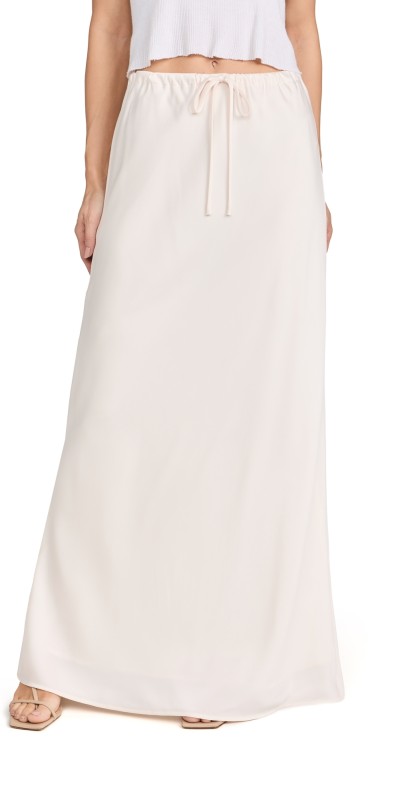 WAYF Drawstring Maxi Skirt Black