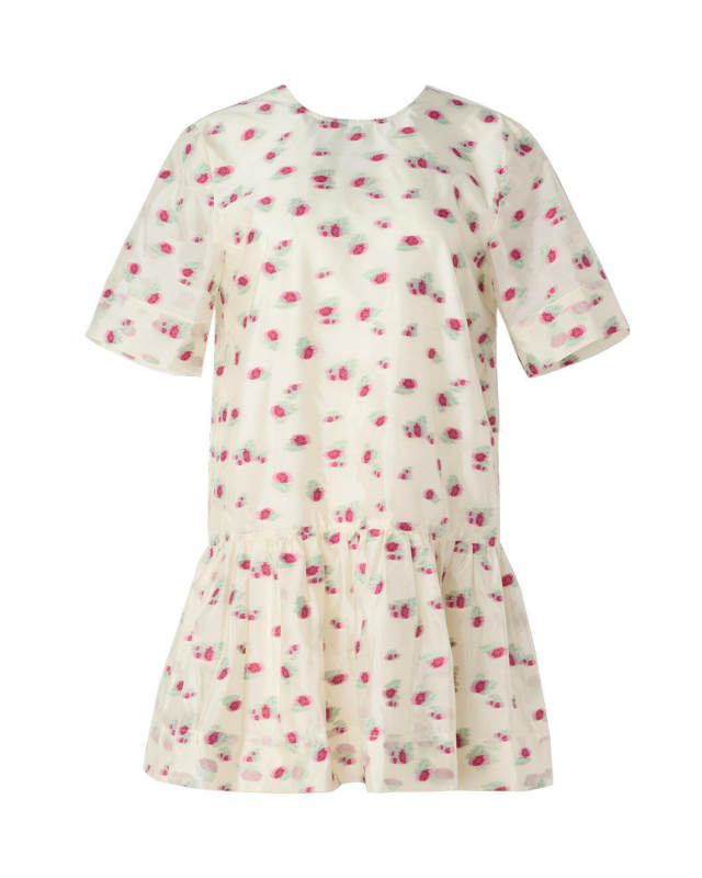 Organza Jacquard Open-Back Mini Dress