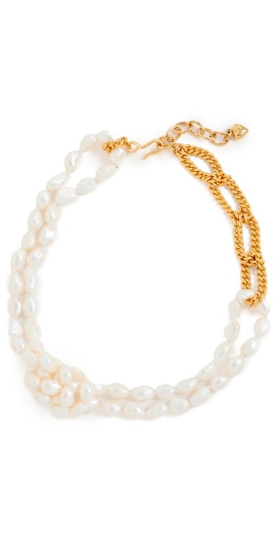 Brinker + Eliza Style Necklace Pearl/Gold