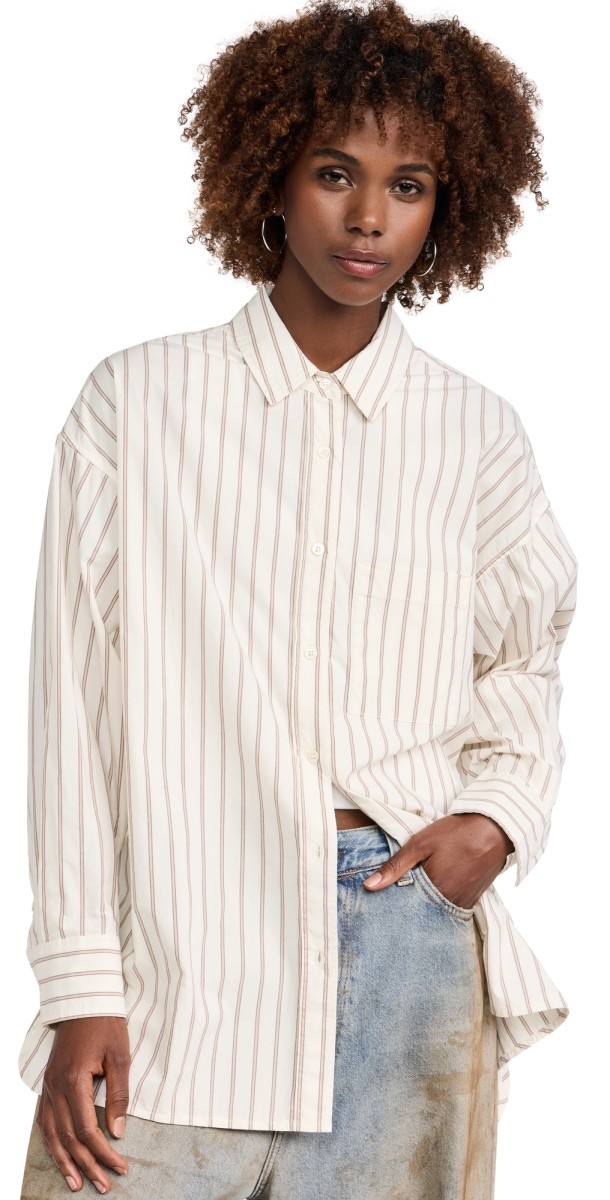 AG Brea Shirt Halo Stripe Neutral Multi
