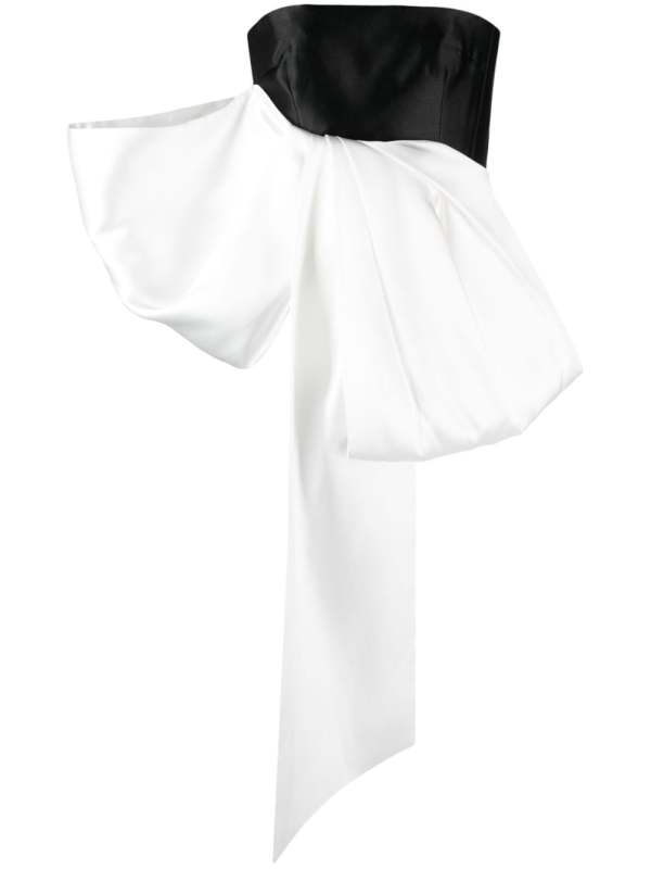 Nadina bow-embellished satin top