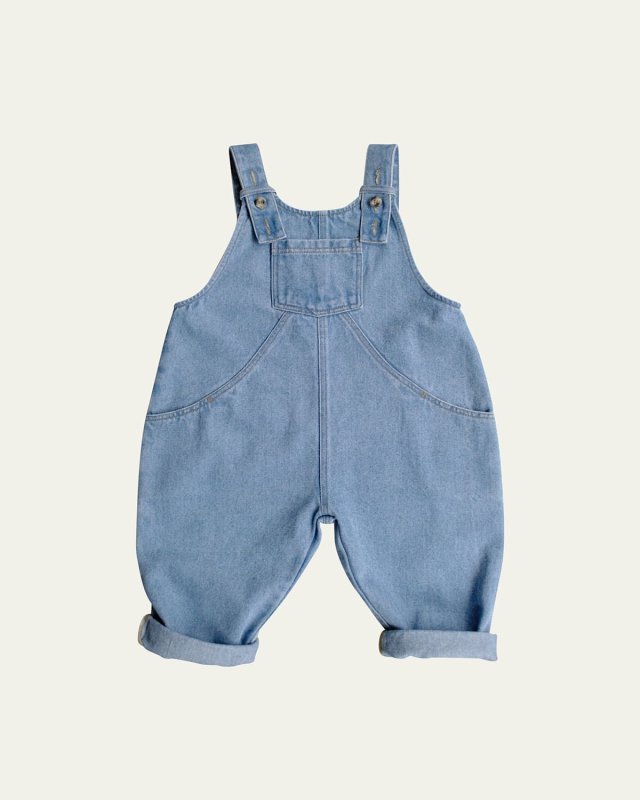 Kid's The Oversized Denim Dungaree Overalls, Size 3-10