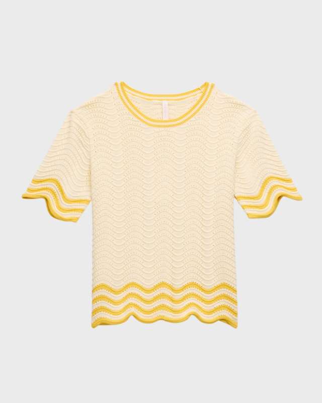 Girl's Alight Textured Knit Tee, Size 2-12