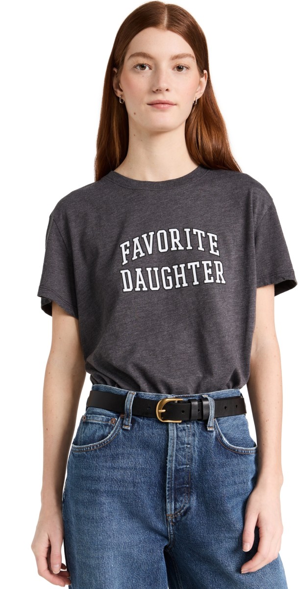 Favorite Daughter The Favorite Daughter Cropped Collegiate Tee Charcoal