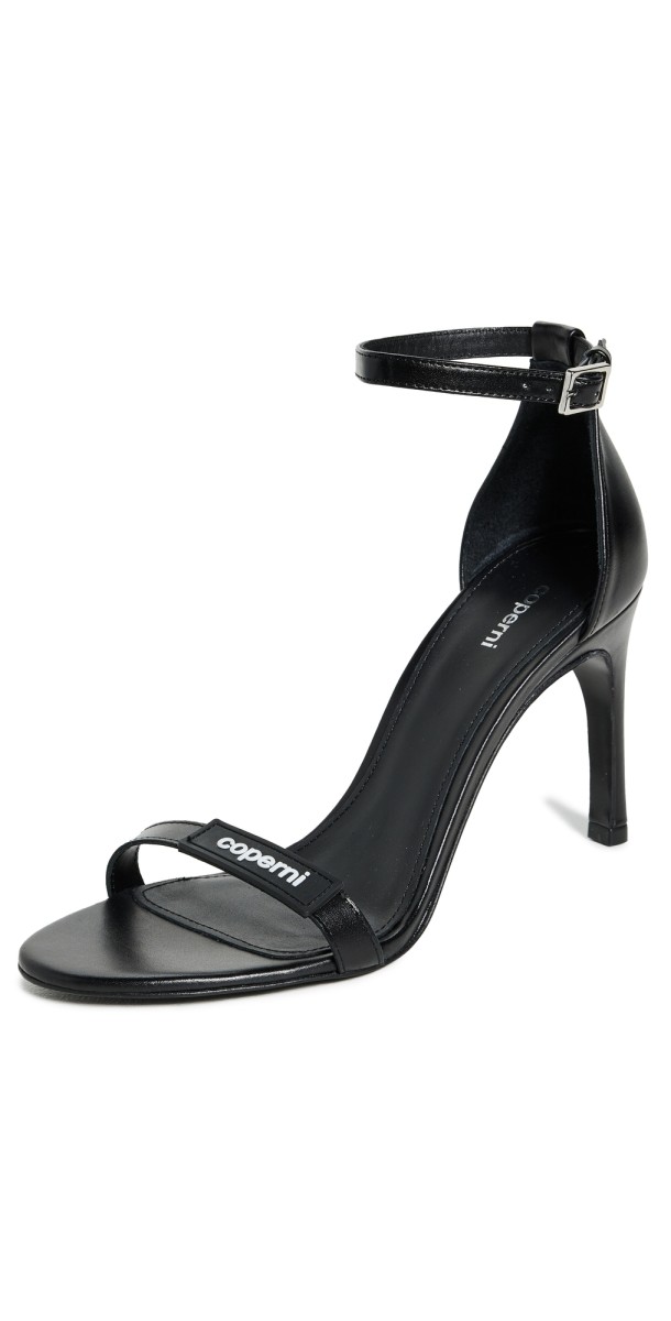 Coperni Skinny Strap Logo Sandals Black