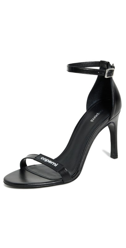 Coperni Skinny Strap Logo Sandals Black